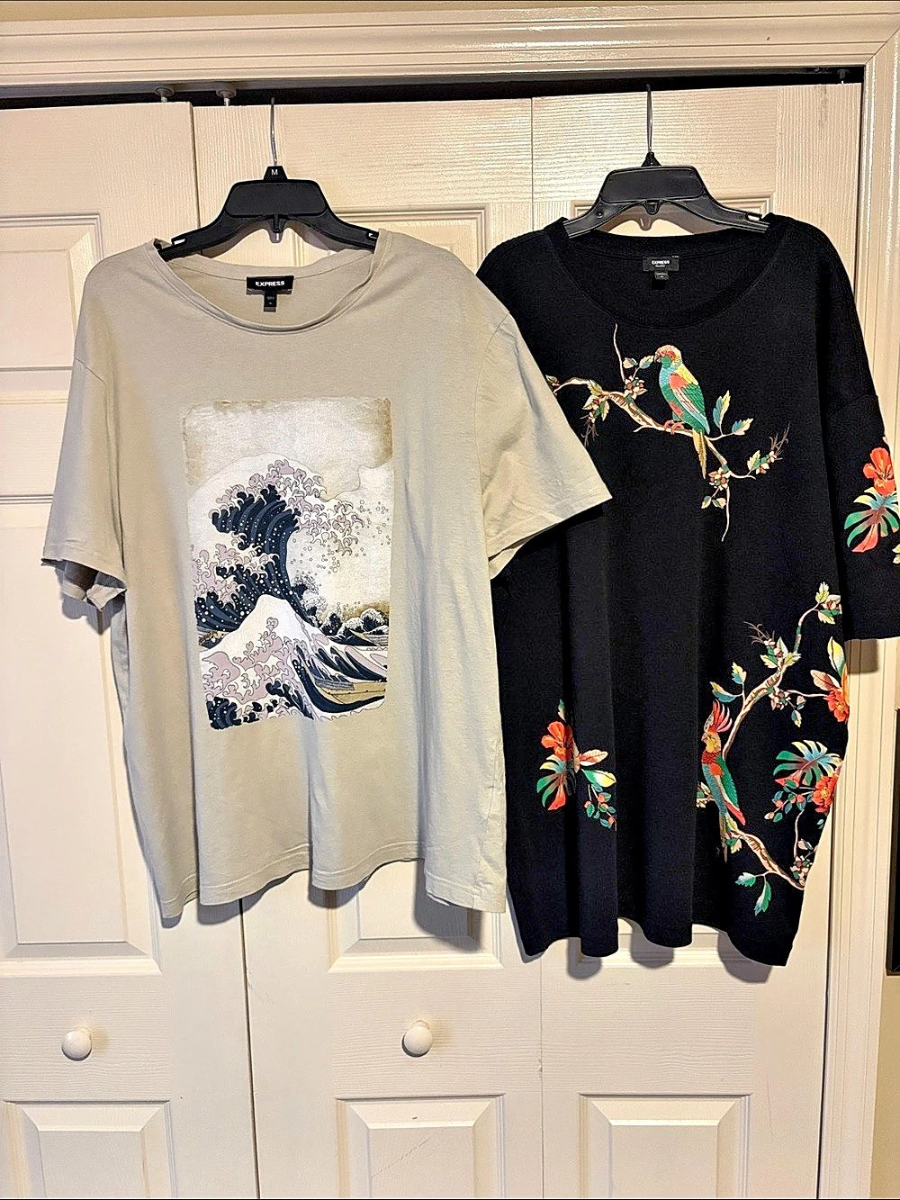 Express Floral Graphic Short Sleeve Tops Size XL